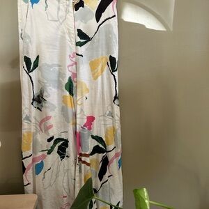 Floral Patterned Wide Leg Pants